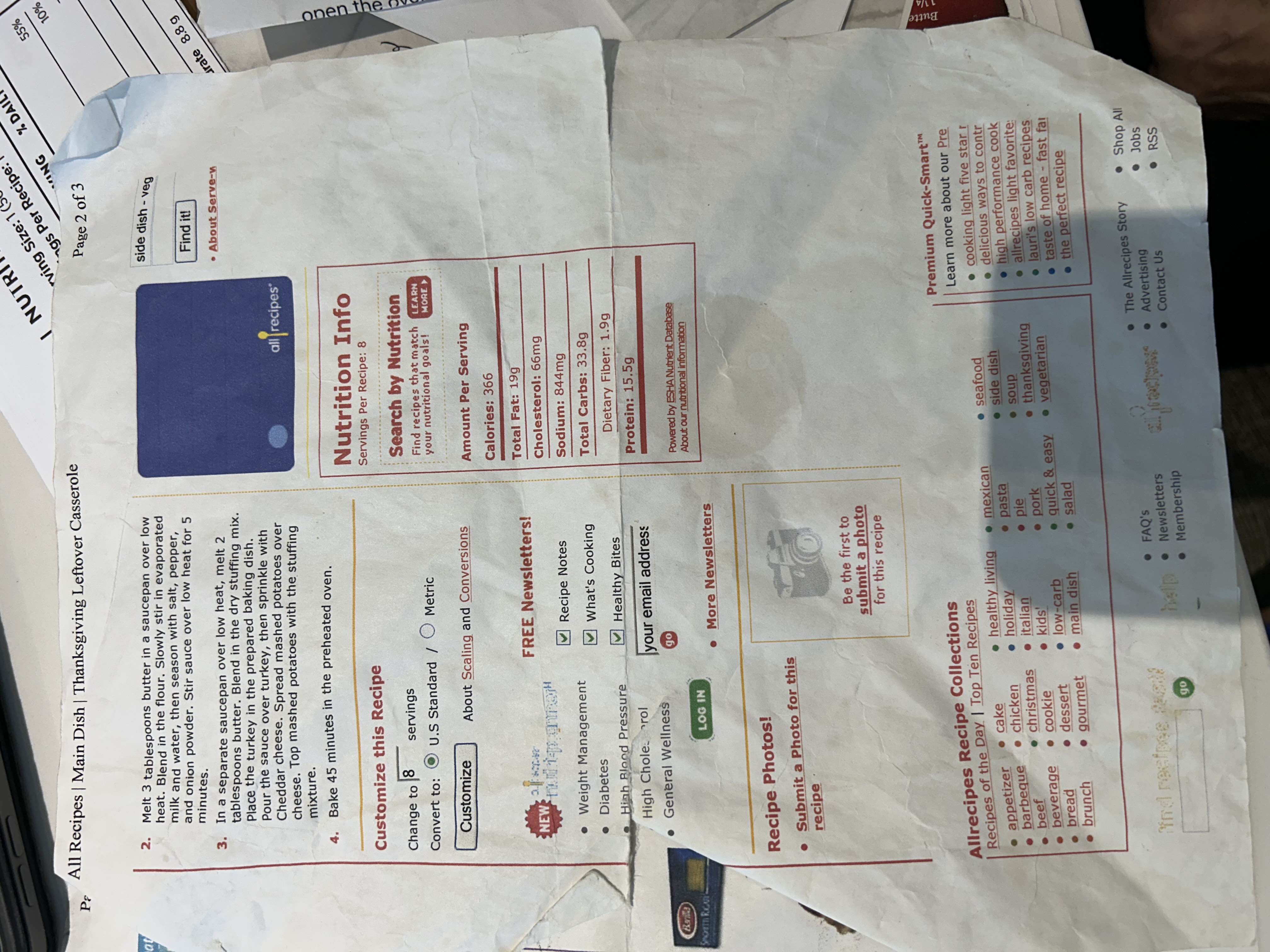 Thanksgiving Leftover Casserole