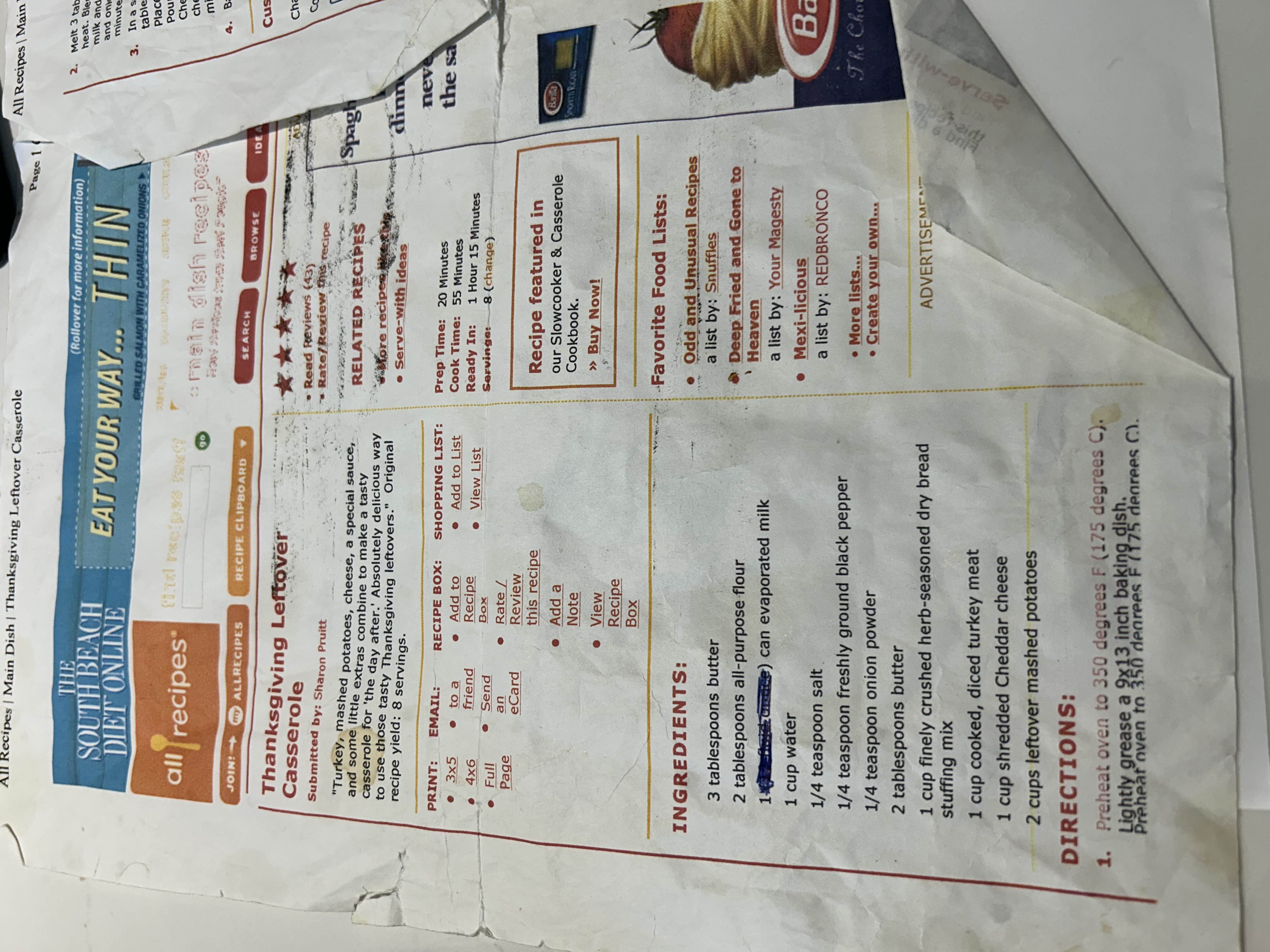 Thanksgiving Leftover Casserole